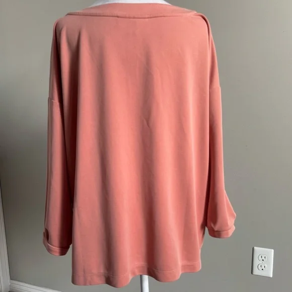 J. Jill Pure Jill Sand Washed Women's Soft Coral Sweatshirt Large - Picture 3 of 7